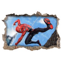 Vinilos agujero pared 3d spider man miles morales